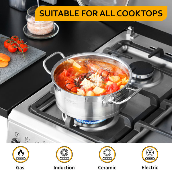 Malacasa Velaze 14 Piece NonStick Stainless Steel Cookware Set Wayfair